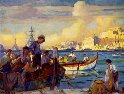 في الميناء الكبير في فاليتا ، مالطا ، c1948. بواسطة غير معروف