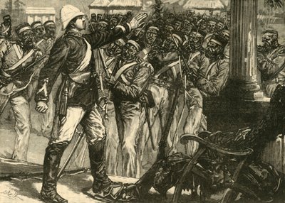 حادثة في التمرد الهندي: ملازم. دي Kantzow تهدئة Sepoys في Mynpooree ، 1890. بواسطة غير معروف