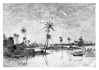 مستوطنة هندية في جزر خليج سان بلاس ، c1890 بواسطة غير معروف