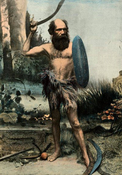 Indigene Australien Arme Du Boumerang ، السكان الأصليين مسلحين ببوميرانج ، 1900. بواسطة غير معروف