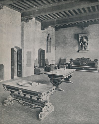 الداخلية Palazzo Davanzati ، فلورنسا. مع جدولين من القرن السادس عشر ، 1928 بواسطة غير معروف
