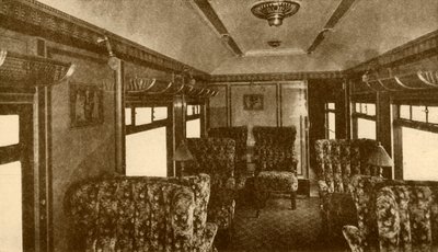 داخل سيارة بولمان ، مارجوري ، السكك الحديدية الجنوبية ، 1930. بواسطة غير معروف