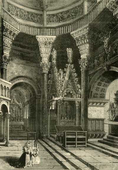 داخل كاتدرائية سبالاترو سابقا معبد قصر دقلديانوس ، 1890. بواسطة غير معروف