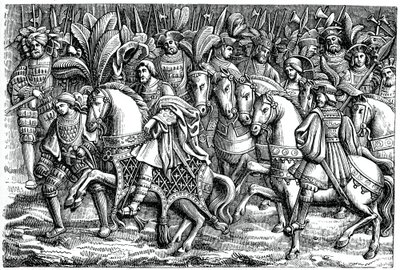مقابلة بين فرانسيس الأول وهنري الثامن ، في مجال قماش الذهب ، 1520 ، 1870 بواسطة غير معروف