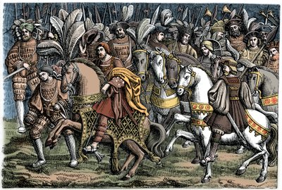 مقابلة بين فرانسيس الأول وهنري الثامن ، في مجال قماش الذهب ، 1520 ، 1870. بواسطة غير معروف
