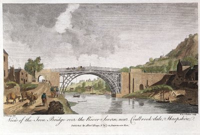 الجسر الحديدي عبر سيفيرن في أيرونبريدج ، كولبروكديل ، إنجلترا ، تم بناؤه عام 1779 بواسطة غير معروف