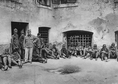 السجناء الإيطاليون في قلعة ليوبليانا ليباخ ، الحرب العالمية الأولى ، 1915 بواسطة غير معروف