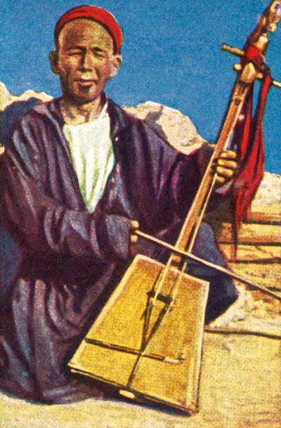 موسيقي متجول ، منغوليا ، c1928. بواسطة غير معروف