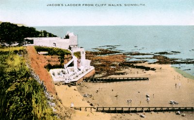 Jacobs Ladder ، كما يُرى من Cliff Walks ، Sidmouth ، Devon ، أوائل القرن العشرين بواسطة غير معروف