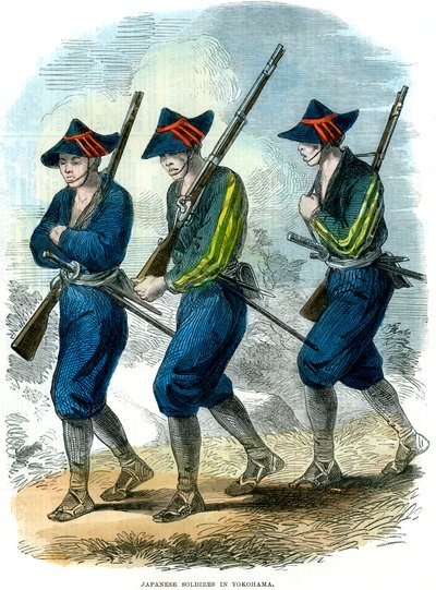 الجنود اليابانيون في يوكوهاما ، اليابان ، 1865 بواسطة غير معروف