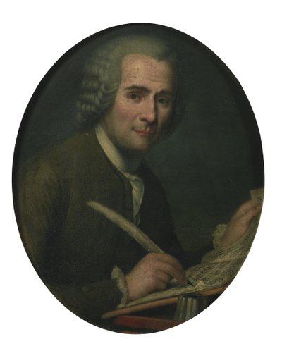 جان جاك روسو 1712-1778 يكتب مقطوعة موسيقية بواسطة غير معروف