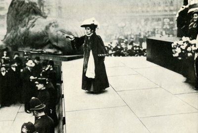 جيني بينز تتحدث في ساحة الطرف الأغر 1908 ، 1947. بواسطة غير معروف