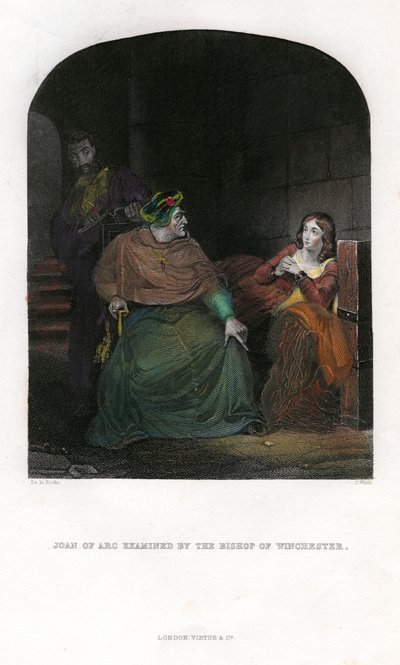 تم فحص جان دارك من قبل أسقف وينشستر ، 1431 بواسطة غير معروف