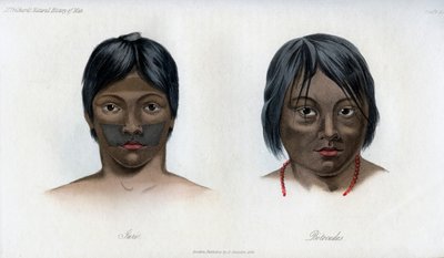 جوري وبوتوكودوس ، من أمة برازيليو غواراني ، 1848 بواسطة غير معروف