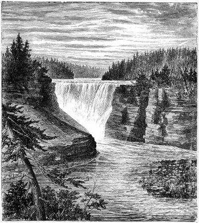 شلالات Kakabeka ، أونتاريو ، كندا ، 1877 بواسطة غير معروف