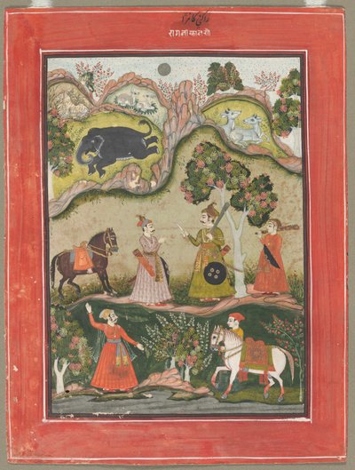 Kanhara Ragini: أغنية إلهام لكريشنا لقتل شيطان الفيل ... ، ج. 1760. بواسطة غير معروف