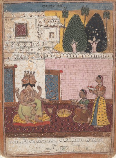 Khambavati Ragini ... من إكليل سلسلة Ragamala المتفرقة من وسائط موسيقية ، 1700-1725. بواسطة غير معروف