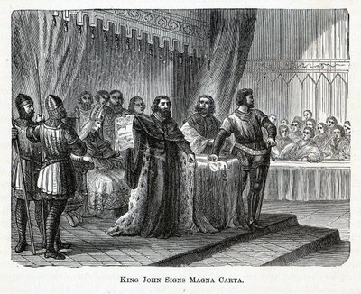 الملك جون يوقع ماجنا كارتا ، 1882 بواسطة غير معروف