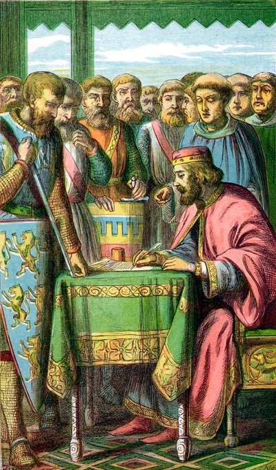 الملك جون يوقع على ماجنا كارتا في رونيميد ، ساري ، 15 يونيو 1215 ج 1860 بواسطة غير معروف