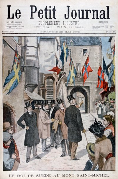 ملك السويد أوسكار الثاني يزور مونت سانت ميشيل ، نورماندي ، فرنسا ، 1902 بواسطة غير معروف