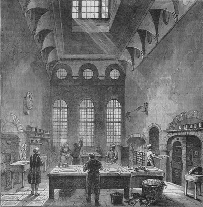 مطبخ قصر سانت جاميس ، وستمنستر ، لندن ، في عهد الملك جورج الثالث ، c1870 1878. بواسطة غير معروف