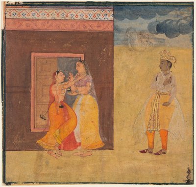 كريشنا أبهيساريكا نايكا ، من مخطوطة Rasikapriya ، ج. 1615-25. بواسطة غير معروف