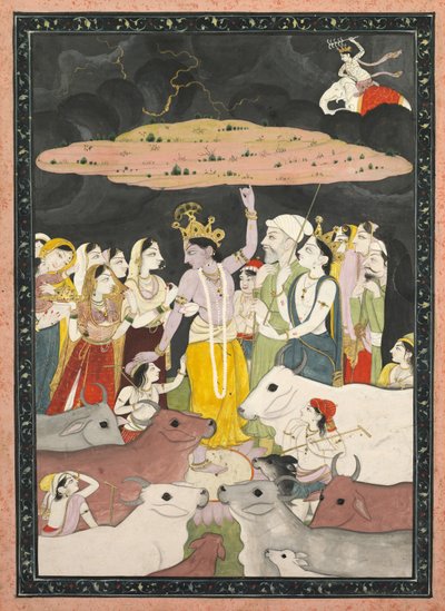 رفع كريشنا جبل. Govardhana ، ج. 1780-1790. بواسطة غير معروف