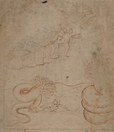 كريشنا يقهر الثعبان كاليا في نهر يامونا ... ، كاليفورنيا. 1780. بواسطة غير معروف