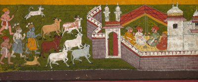 كريشنا وبالاراما يقتربان من Mathura ، ج. 1740-1750. بواسطة غير معروف
