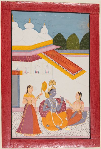 كريشنا تحت مظلة ، ج. 1680. بواسطة غير معروف