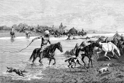 قيرغيزستان عبور نهر ، قيرغيزستان ، 1895 بواسطة غير معروف