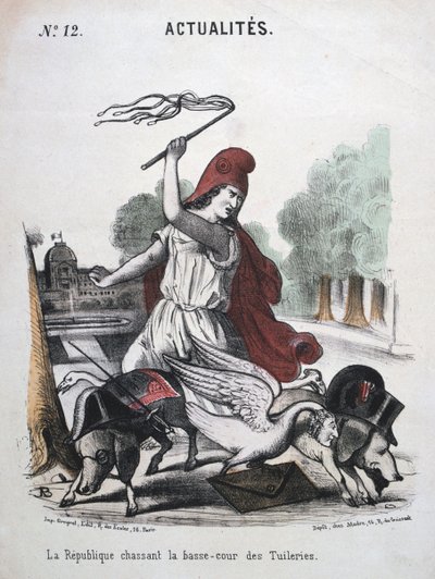 La Republique Chassant la Basse-cour des Tuilleries ، الرسوم المتحركة الرمزية ، 1870-1871 بواسطة غير معروف