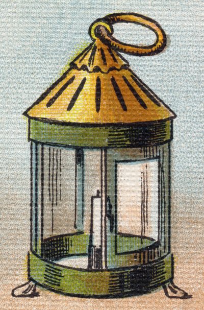 فانوس. نقش في "Alphabet de ma petite fille". برناردين-بيشيت وفلس ، بائعون وناشرون ، باريس ، حوالي عام 1895. ألبوم غير قابل للكسر على قماش. Bibliotheque des Bebes. 12 صفحة. ألبوم يحتوي على طريقة قراءة ومختصر توضيحي. قاتمة: بواسطة غير معروف