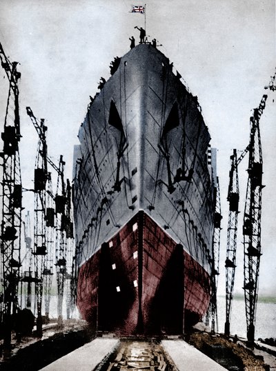 إطلاق بطانة المحيط كونارد `Queen Mary` ، 1934 1935. بواسطة غير معروف