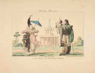 Le Goût du Jour أو Des Chinois من Boulevard Coblentz ، من Caricatures Parisiennes ، ca. 1815. بواسطة غير معروف