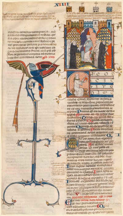 ورقة مستبعدة من Decretum بواسطة Gratian: Initial C ... ، c. 1300-1310. بواسطة غير معروف