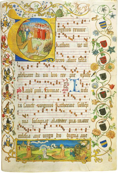 ورقة من Antiphonary لـ إليزابيث فون جيمينجين ، ج. 1504 بواسطة غير معروف