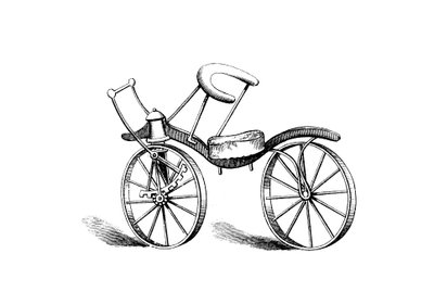 تحسين لويس جومبرتز على دراجة Baron von Draiss ، 1821 بواسطة غير معروف
