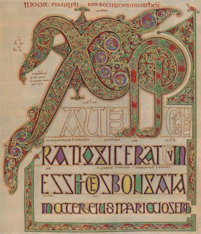 الأناجيل Lindisfarne ، المسيح الصفحة. المتحف البريطاني إلى C700 ، 1935. بواسطة غير معروف