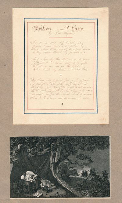 خطوط مكتوبة في ألبوم في مالطا ، c1812. بواسطة غير معروف