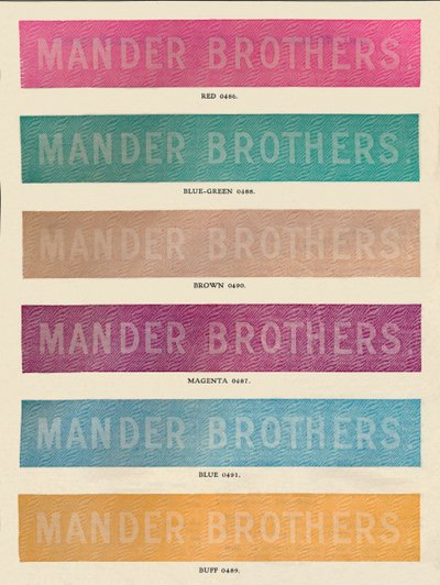 ممارسة Linotype - إعلان Mander Brothers ، 1910 بواسطة غير معروف