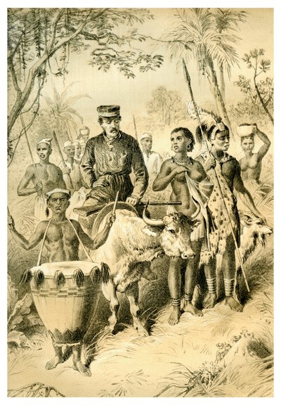 ليفينغستون الضعيف من الحمى مرافقة إلى مدينة شينتيس ، c1854 1883 بواسطة غير معروف