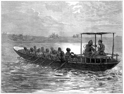 ليفينغستون وستانلي يتجهان من أوجيجي إلى نهر روسيزي ، 1871 بواسطة غير معروف