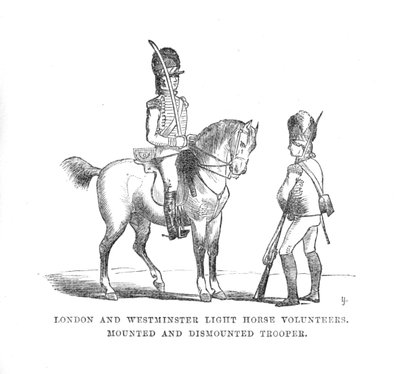 متطوعو لندن وويستمنستر لايت هورس. جندي مركب و مفكك ، c1870 بواسطة غير معروف