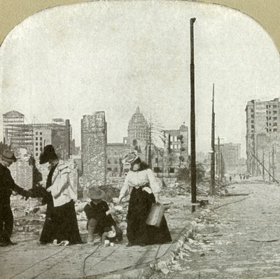 تطل شرقاً من الزاوية Ellis and Jones - مبنى طويل ، مكالمة سان فرانسيسكو ، 1906. بواسطة غير معروف