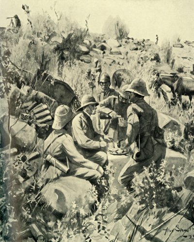 اللورد روبرتس والعاملين في الغداء على Veldt ، 1901. بواسطة غير معروف