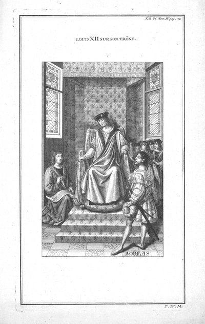 لويس الثاني عشر على عرشه ، c1760. بواسطة غير معروف