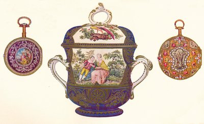 لويس السادس عشر. Gold Repeater ، c.1770 ، Old Chelsea Porcelain Porringer and Cover ، c.1710 ، 1903 بواسطة غير معروف
