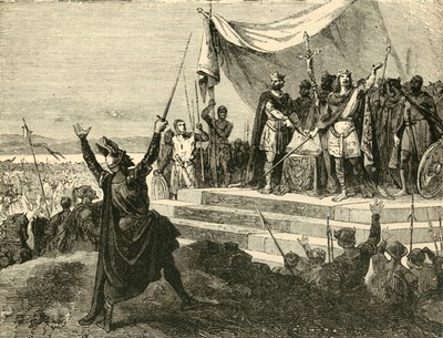 لويس وتشارلز يقسمان ستراسبورغ قبل جيوشهما ، 842 م ، 1890. بواسطة غير معروف