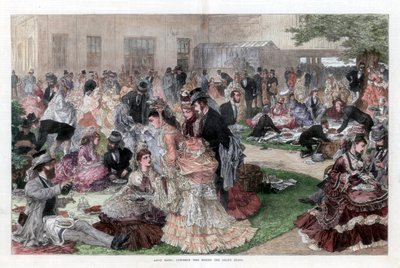 وقت غداء خلف المدرج الكبير ، سباقات أسكوت ، 1872 بواسطة غير معروف